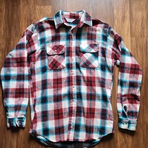 Vintage Five Brother Flannel Plaid Large Tall Lumberjack Grunge Rugged Hetitage